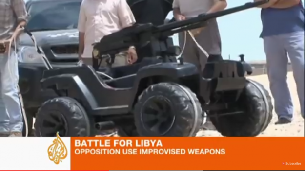 Libyan Improvised Fire Support Robot. Putting your USB-controlled Nerf launcher to shame