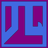 Blue katakana 4 on purple background