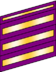 Three wide and one narrow purple bands with gold inset stripes.
