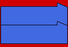 Blue katakana 2 on red background