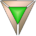 Brass triangle with green center