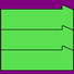 Green katakana 3 on purple background