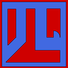 Blue katakana 4 on red background