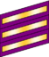 Three wide purple bands with gold inset stripes.