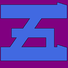 Blue katakana 5 on purple background